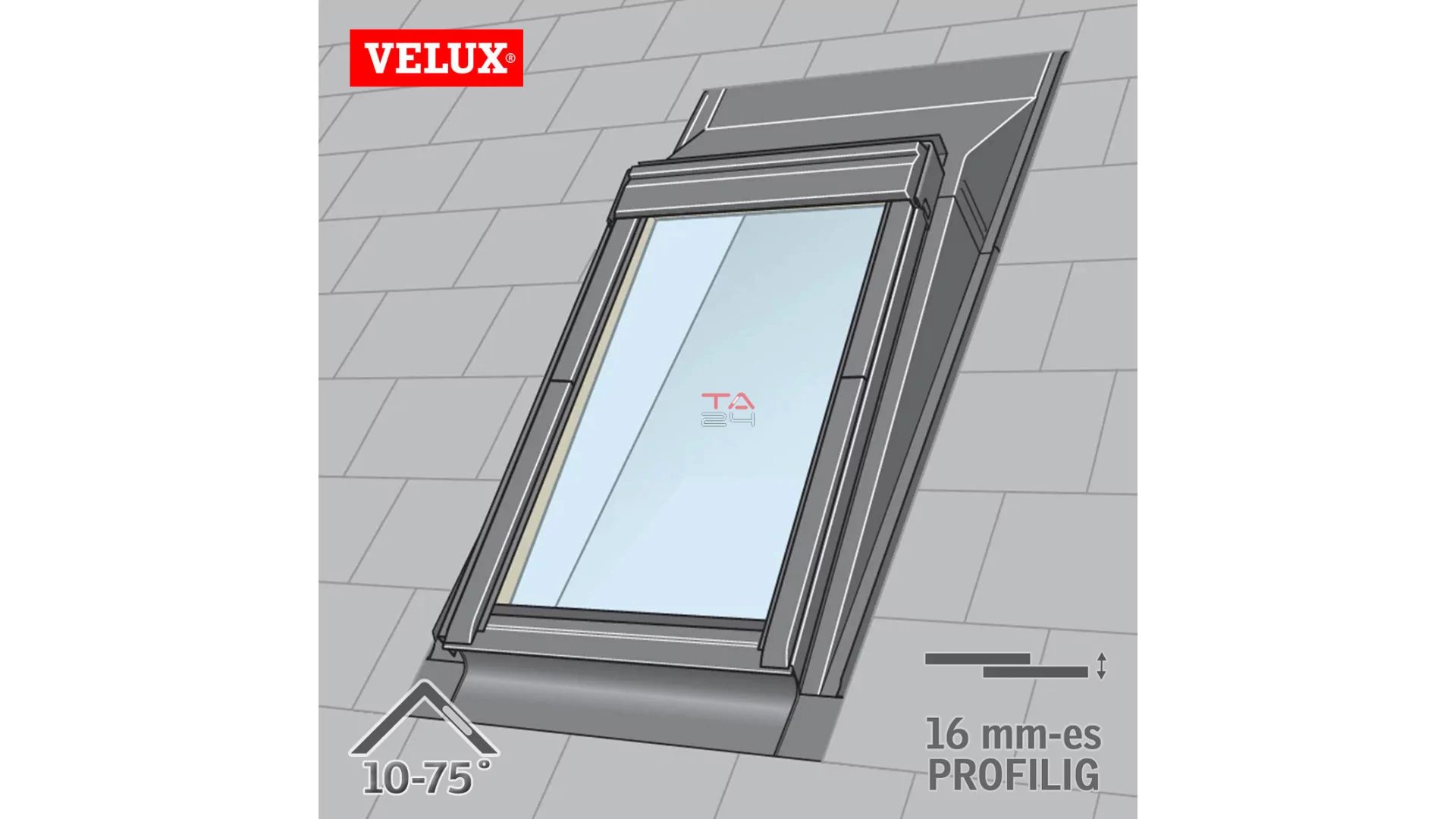 VELUX EAS 0000 - Kiemelő burkolókeret sík tetőfedő anyaghoz 16 mm-ig (2x8 mm)