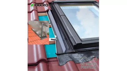 FAKRO EZS-A - Burkolókeret FSP füstelvezető ablakhoz profilos tetőfedő anyaghoz 45 mm-ig - sík és enyhén hullámos cserepekhez, tetőfedőanyagokhoz 2.