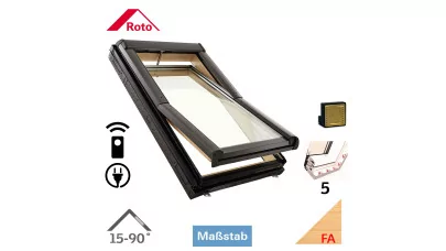 ROTO Designo WDT R45 H WD EF - Billenő rádiós fa tetőtéri ablak, hőszigetelő csomaggal 2.