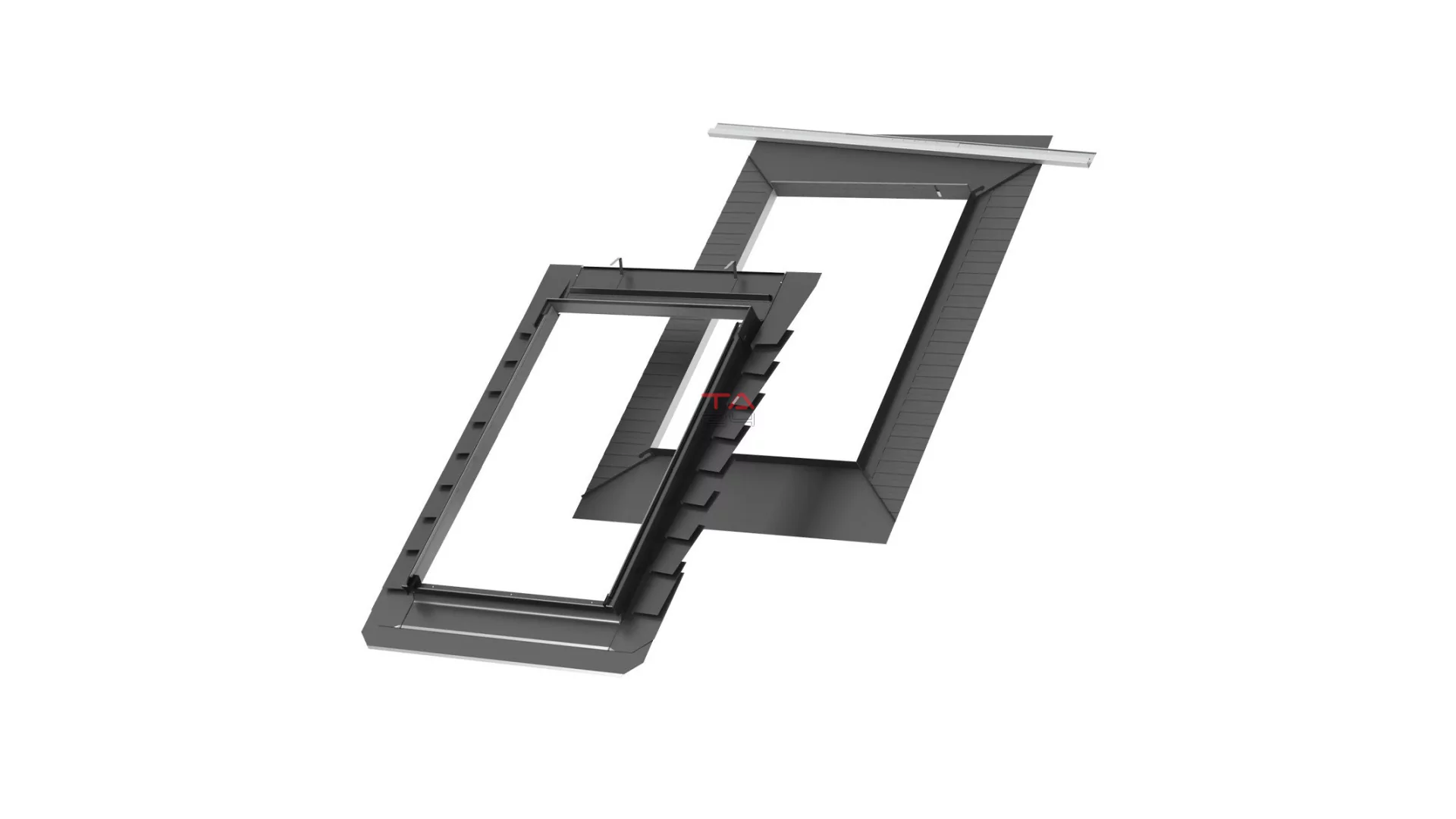 VELUX EDB 1000 BASIC - Beépítő készlet sík hagyományos kettős cserép fedéshez 2x19 mm (Gyártói cikkszám: EDB CK02 1000)