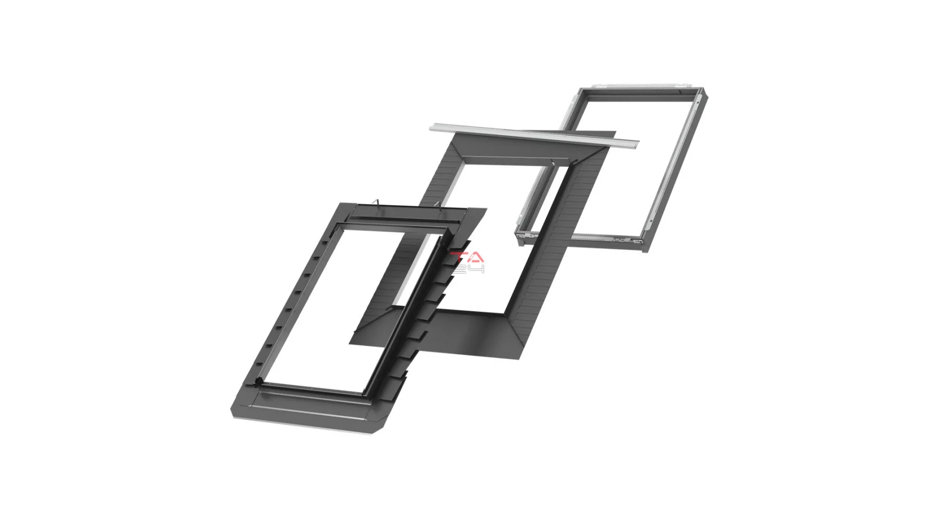 VELUX EDB 2000 ENERGY - Beépítő készlet sík hagyományos kettős cserép fedéshez 2x19 mm (Gyártói cikkszám: EDB CK02 2000)