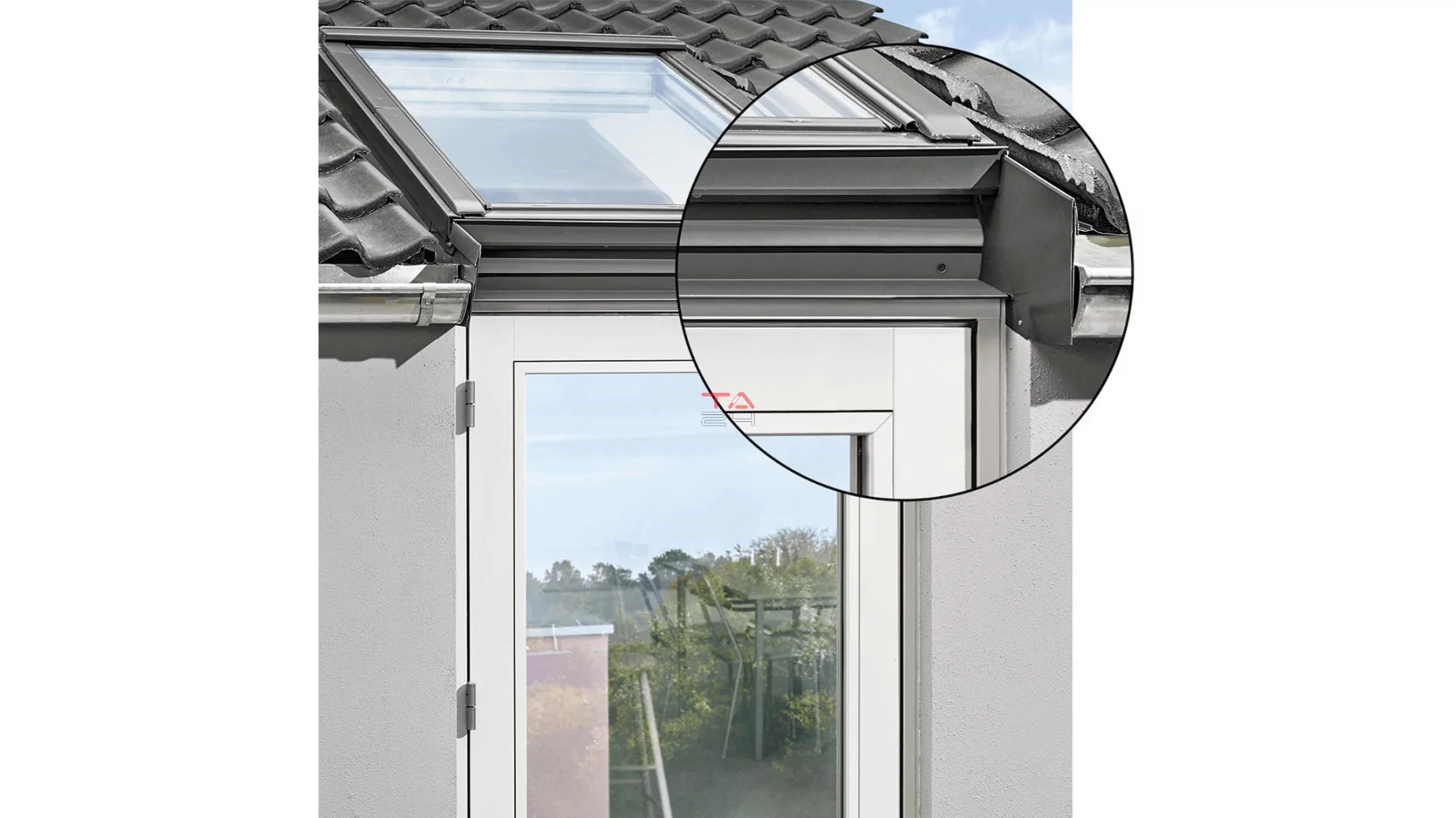 VELUX EFY 2012 - Tetőtériablak és homlokzati nyilászáró összekötő elem, fehérre festett (Gyártói cikkszám: EFY MK00 2012)