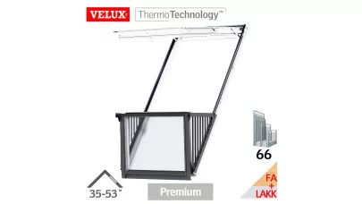 VELUX GDL CABRIO 2066 - Fa tetőerkély ablak alsó elem, fehérre festett 2.