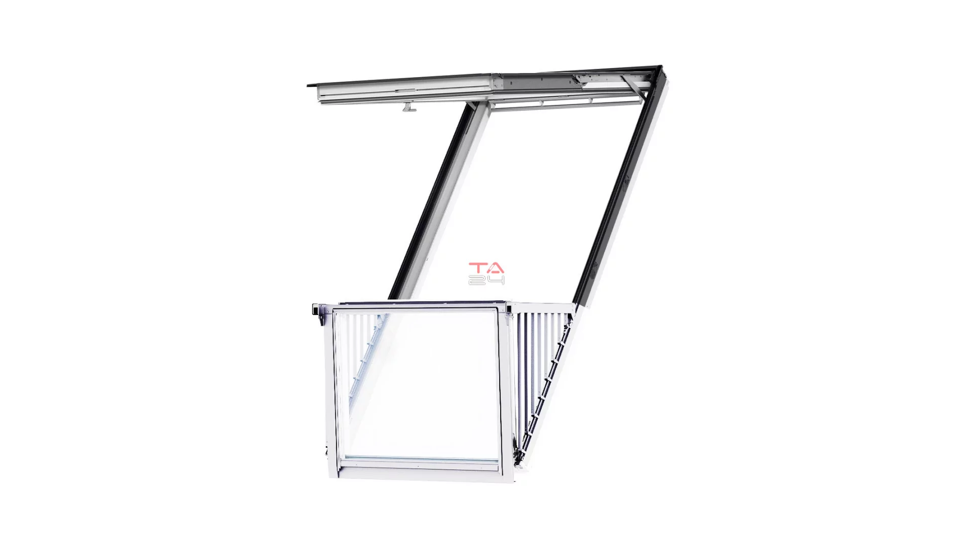 VELUX GDL CABRIO 2066 - Fa tetőerkély ablak felső elem, fehérre festett (Gyártói cikkszám: GDL MK19 2066P1)