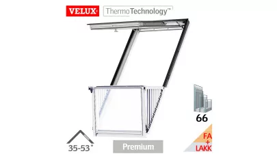 VELUX GDL CABRIO 2066 - Fa tetőerkély ablak felső elem, fehérre festett 2.