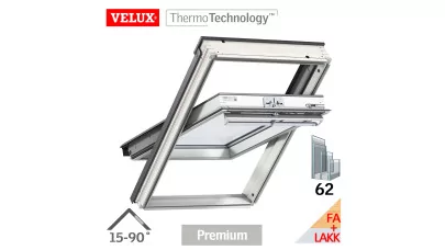 VELUX GGL 2062 - Billenő fa tetőtéri ablak, fehérre festett 2.