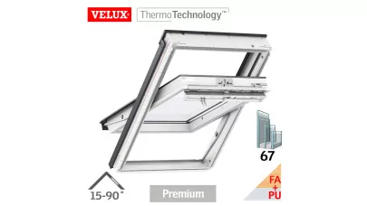 VELUX GGU 0067 - Billenő fa tetőtéri ablak, fehér PU bevonattal 2.