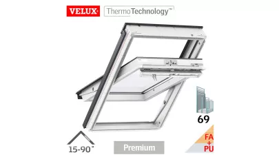 VELUX GGU 0069 - Billenő fa tetőtéri ablak, fehér PU bevonattal 2.