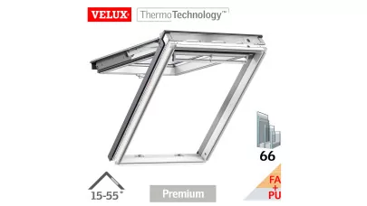 VELUX GPU 0066 - Felnyíló-billenő fa tetőtéri ablak, fehér PU bevonattal 2.
