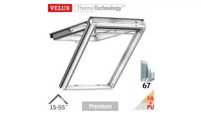 VELUX GPU 0067 - Felnyíló-billenő fa tetőtéri ablak, fehér PU bevonattal 2.