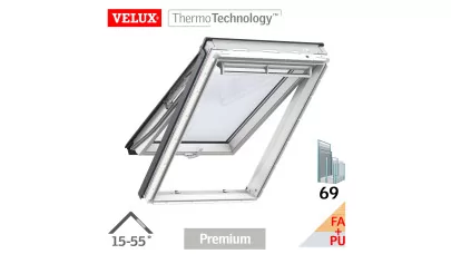 VELUX GPU 0069 - Felnyíló-billenő fa tetőtéri ablak, fehér PU bevonattal 2.