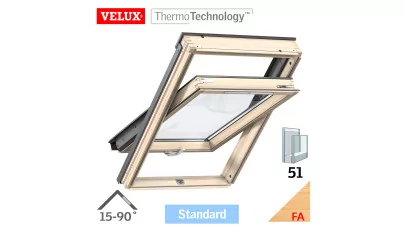 VELUX GZL 1051B - Billenő fa tetőtéri ablak, alsó kilinccsel 2.
