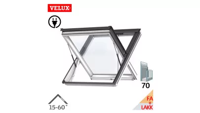 VELUX INTEGRA GGL 207040D - Billenő elektromos fa füstelvezető tetőtéri ablak, fehérre festett 2.