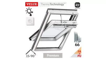 VELUX INTEGRA GGU 006630 - Billenő napelemes fa tetőtéri ablak, fehér PU bevonattal 2.