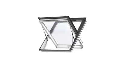 VELUX INTEGRA GGU 006640D - Billenő elektromos fa füstelvezető tetőtéri ablak, fehér PU bevonattal