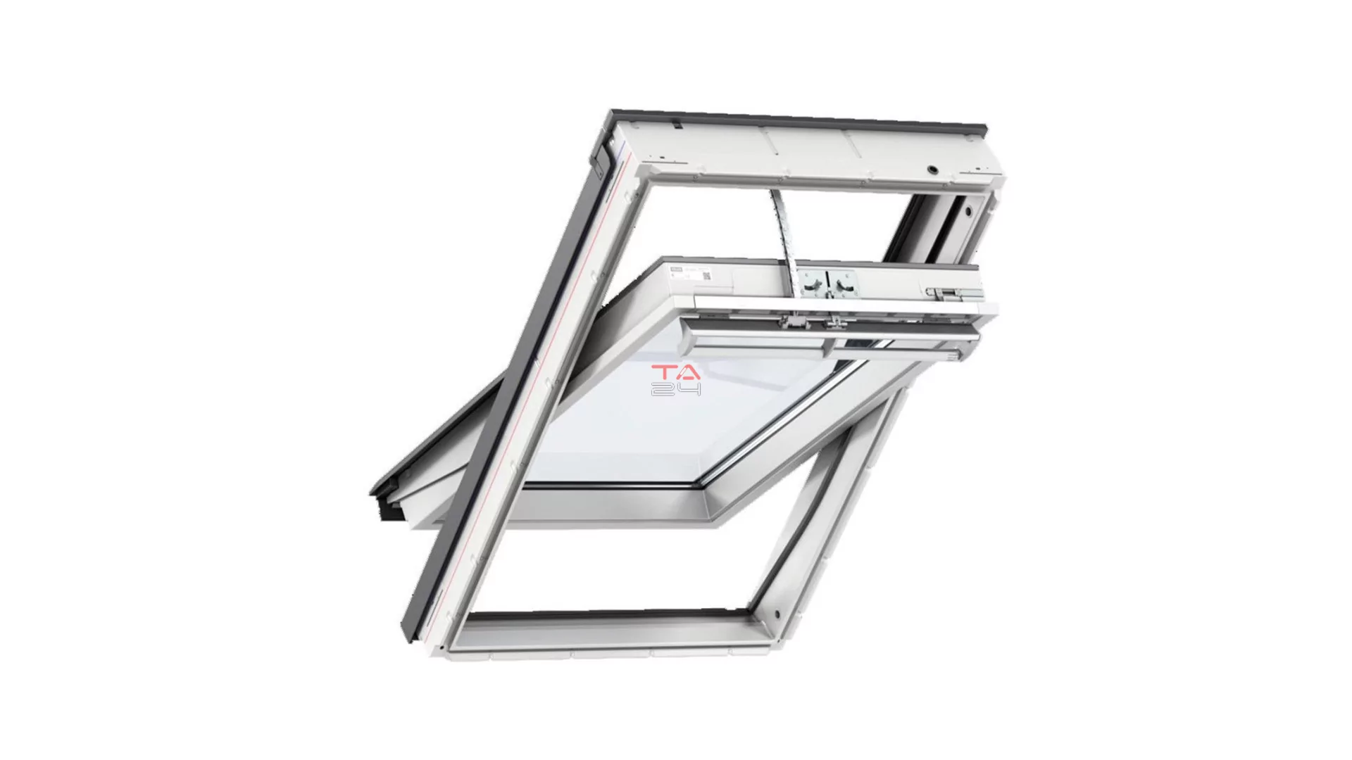 VELUX INTEGRA GGU 006721 - Billenő elektromos fa tetőtéri ablak, fehér PU bevonattal (Gyártói cikkszám: GGU CK02 006721)