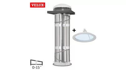 VELUX TCR S00C01 - Merevfalú kupolás fénycsatorna lapostetőhöz burkolókeretes +Day&Night csomag 2.
