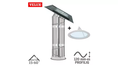 VELUX TWR S00W01 - Merevfalú síküvegű fénycsatorna burkolókeretes, profilos fedés +Day&Night csomag 2.