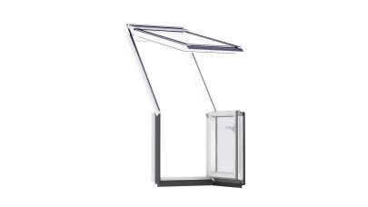 VELUX VEA 2065 - Fa tetőterasz ablak alsó elem, balra nyíló, fehérre festett