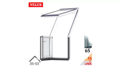 VELUX VEB 2065 - Fa tetőterasz ablak alsó elem, jobbra nyiló, fehérre festett 2.