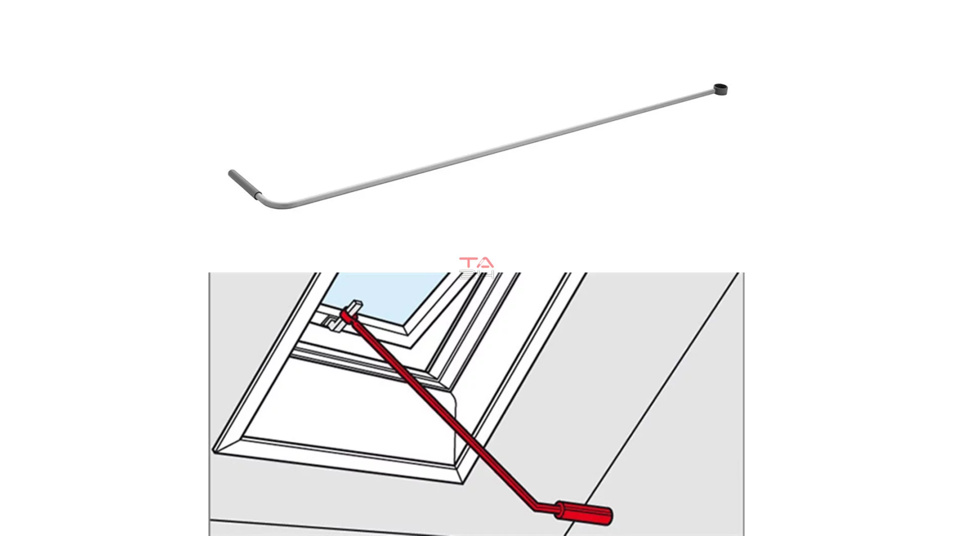 VELUX ZCZ 112 - Távnyitórúd, 120 cm (Gyártói cikkszám: ZCZ 112)