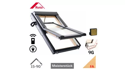 ROTO Designo WDT R69G H WD EF - Billenő rádiós fa tetőtéri ablak, hőszigetelő csomaggal 2.