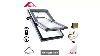 ROTO Designo WDT R69G K WD EF - Billenő rádiós műanyag tetőtéri ablak, hőszigetelő csomaggal 2.