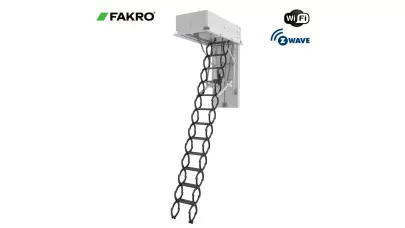 FAKRO GREENSTEP LET Electric - Ollós szerkezetű elektromos padlásfeljáró, opcionális WiFi vagy Z-Wave vezérléssel 2.