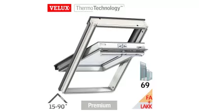 VELUX GGL 2069 - Billenő fa tetőtéri ablak, fehérre festett 2.