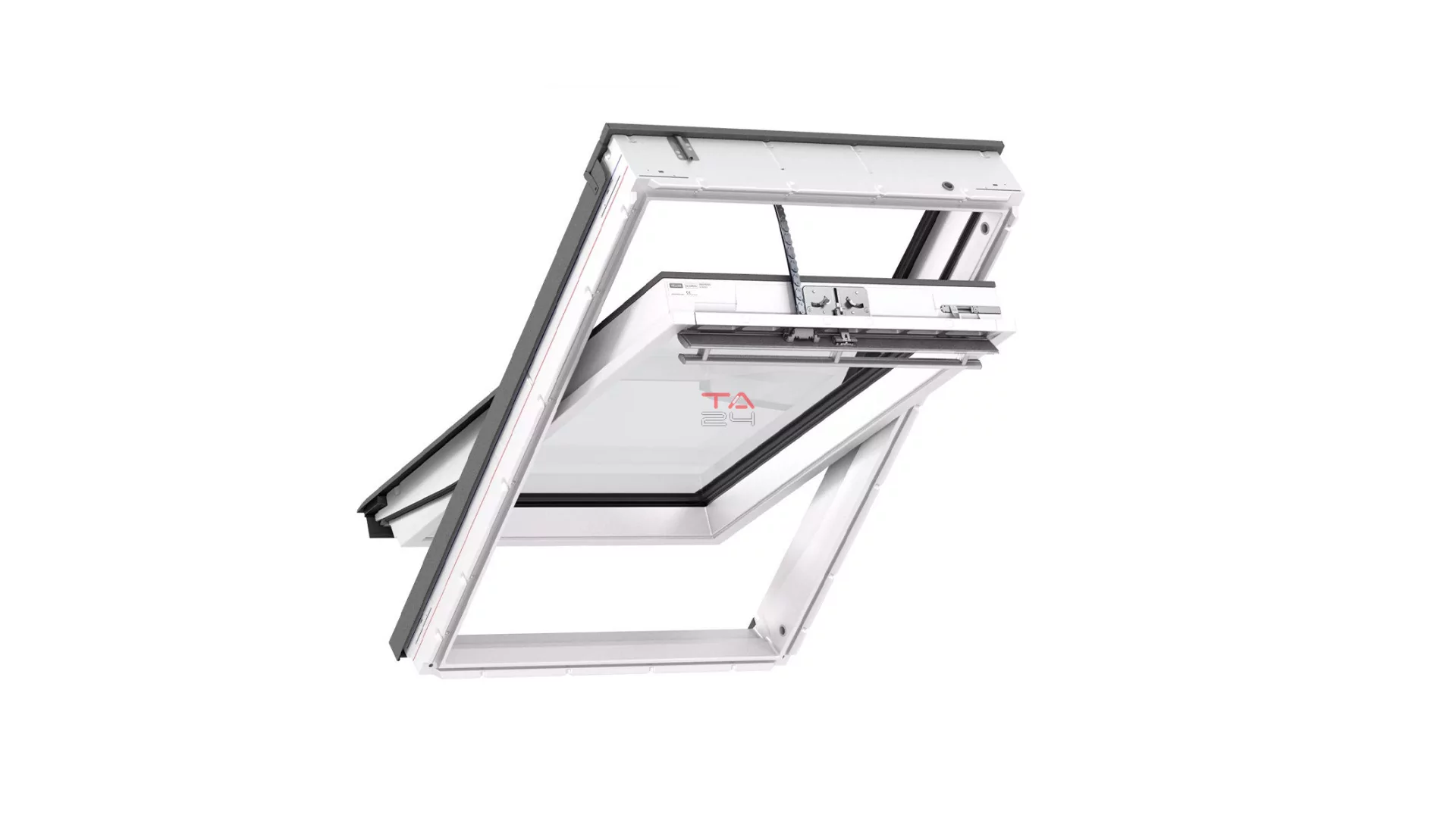 VELUX INTEGRA GLU 006430 - Billenő napelemes fa tetőtéri ablak, fehér PU bevonattal (Gyártói cikkszám: GLU CK02 006430)