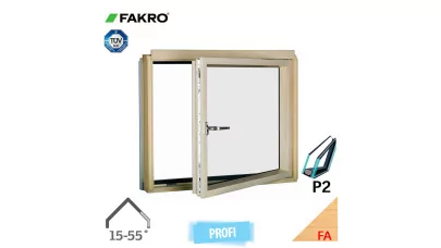 FAKRO BDL P2 - Bukó/nyiló fa térdfal ablak balos 2.