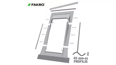 FAKRO EZA-P - Kiemelő burkolókeret profilos tetőfedő anyaghoz 45 mm-ig - sík és enyhén hullámos cserepekhez, tetőfedőanyagokhoz 2.
