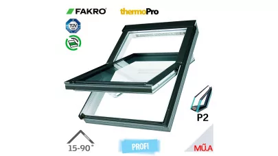 FAKRO PTP-V P2 - Billenő tetőtéri ablak fehér PVC profillal 2.