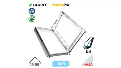 FAKRO PWP U3 - Oldalra nyíló tetőkibúvó fehér PVC profillal 2.