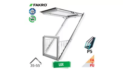 FAKRO FGH-V/U P5 - Fa tetőerkély ablak fehér PU bevonattal 2.