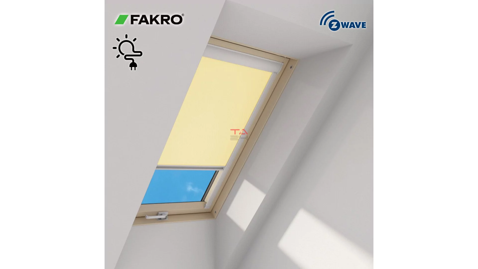 FAKRO ARP Z-Wave Solar - Napelemes sínben futó árnyékoló (Gyártói cikkszám: APOCAAA00110)