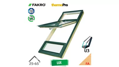 FAKRO FDY-V U3 Duet proSky - Billenő fa tetőtéri ablak megemelt forgástengellyel, fix alsó ablakkal 2.