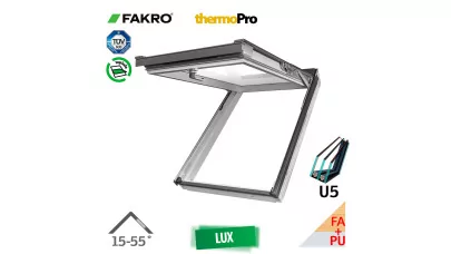 FAKRO FPU-V U5 preSelectMAX - Felnyíló-billenő fa tetőtéri ablak fehér PU bevonattal 2.