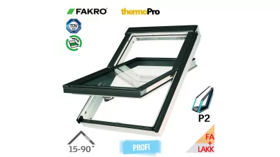 FAKRO FTU-V P2 - Billenő fa tetőtéri ablak fehér PU bevonattal 2.
