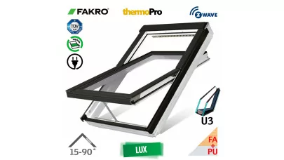 FAKRO FTU-V U3 Z-Wave - Billenő elektromos fa tetőtéri ablak fehér PU bevonattal, távvezérléssel 2.
