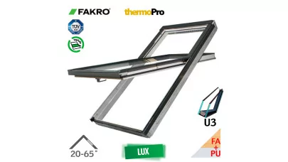 FAKRO FYU-V U3 proSky - Billenő fa tetőtéri ablak emelt forgástengellyel fehér PU bevonat 2.