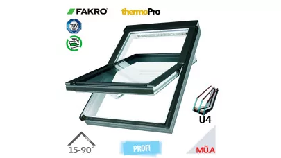 FAKRO PTP-V U4 - Billenő tetőtéri ablak fehér PVC profillal 2.