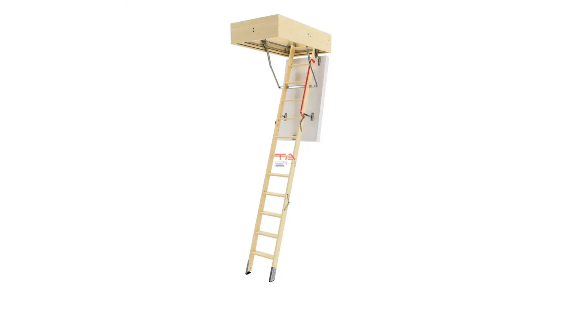 FAKRO GREENSTEP LWT Super Thermo - Fa létraszáras padlásfeljáró szuper termo hőszigeteléssel, állítható talppal, fém kapaszkodóval (Gyártói cikkszám: 869V01)