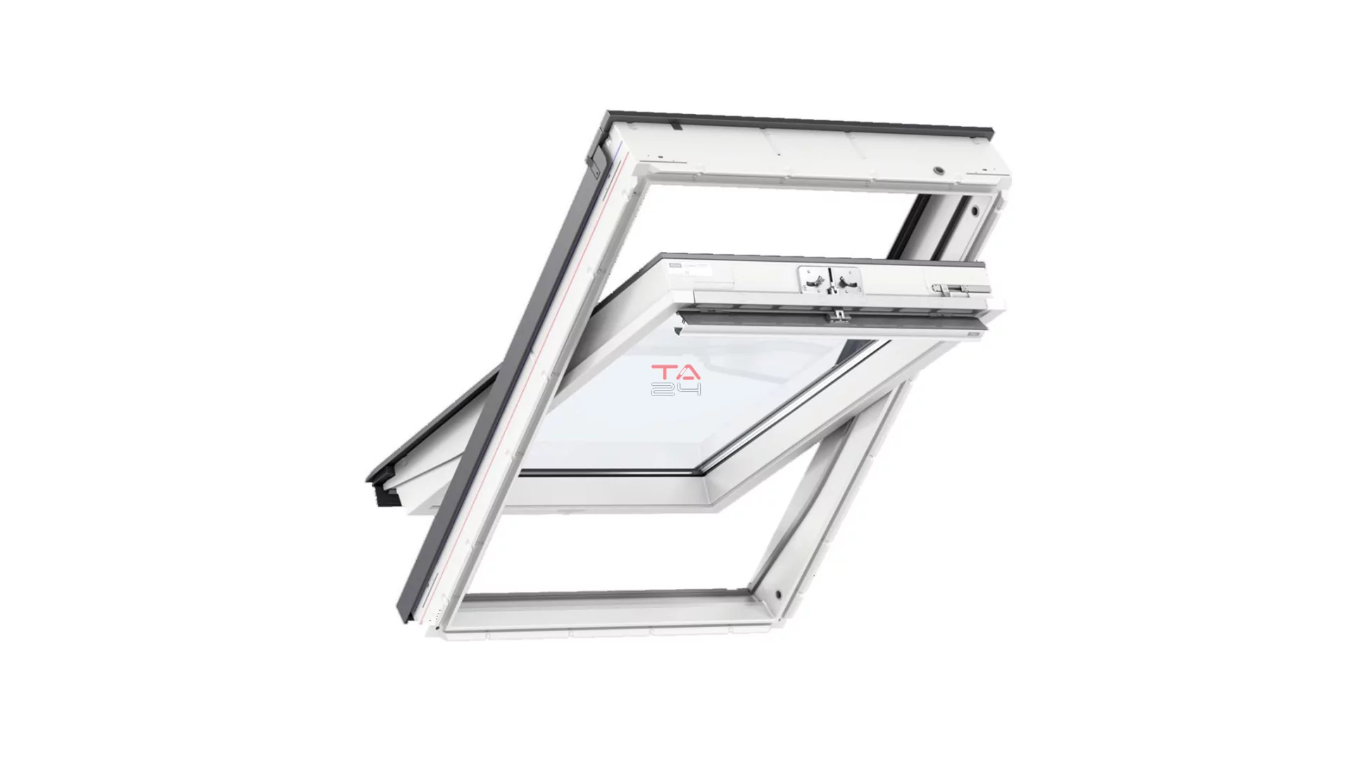 VELUX GLU 0061 - Billenő fa tetőtéri ablak, fehér PU bevonattal (Gyártói cikkszám: GLU CK02 0061)