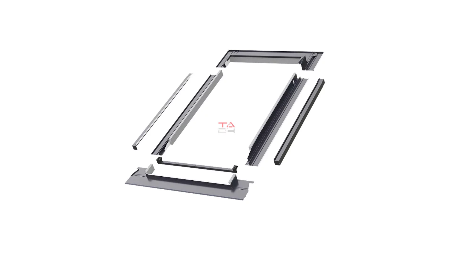 FAKRO ESV-T Thermo AX00 - Hőszigetelő burkolókeret sík tetőfedő anyaghoz 10 mm-ig (2x5 mm) - zsindely és pala fedéshez, antracit (Gyártói cikkszám: 884P10)